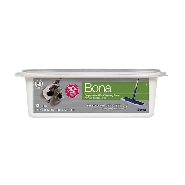 Bona Hard-Surface Floor Disposable Wet Cleaning Pads (12-Pack) AX0003576