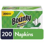 Bounty 12.1 in. x 12 in. White 1-Ply Napkins (200-Count) 003700096595