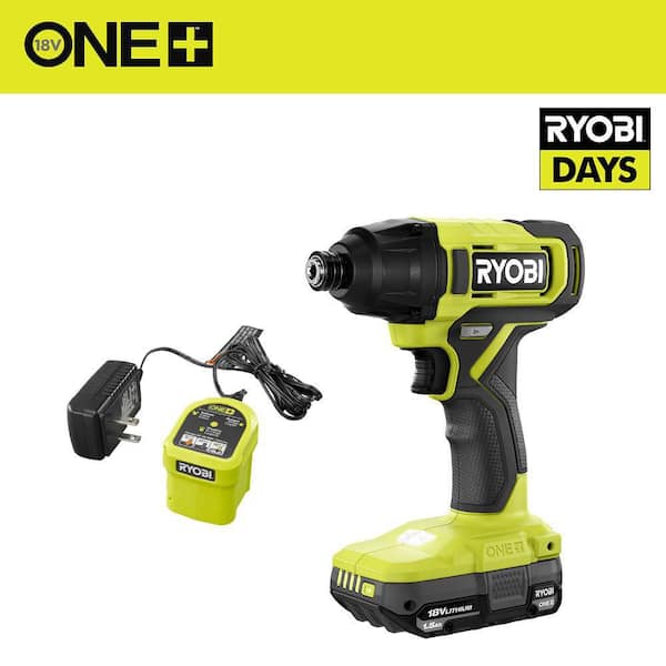 RYOBI ONE+ 18V Cordless 1/4 in. Impact Driver Kit with 1.5 Ah Battery and Charger PCL235K1