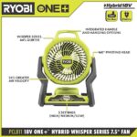RYOBI ONE+ 18V Cordless Hybrid WHISPER SERIES 7-1/2 in. Fan (Tool Only) PCL811B