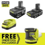RYOBI ONE+ 18V Lithium-Ion 4.0 Ah Battery, 2.0 Ah Battery and Charger Kit with FREE ONE+ Cordless 5 in. Random Orbit Sander PSK106SB-PCL406B