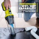 RYOBI ONE+ 18V Lithium-Ion 4.0 Ah Battery, 2.0 Ah Battery, and Charger Kit with FREE ONE+ Cordless Wet/Dry Hand Vacuum PCL702B-PSK106SB