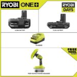 RYOBI ONE+ 18V Lithium-Ion Kit with 2.0 Ah and 4.0 Ah Batteries, Charger with FREE ONE+ 18V Cordless Power Scrubber PSK106SB-P4510