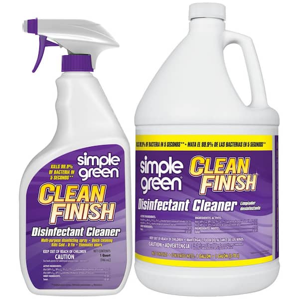 Simple Green 1 Gal. Clean Finish Disinfectant Cleaner with 32 oz. Spray Bottle 2800000116001