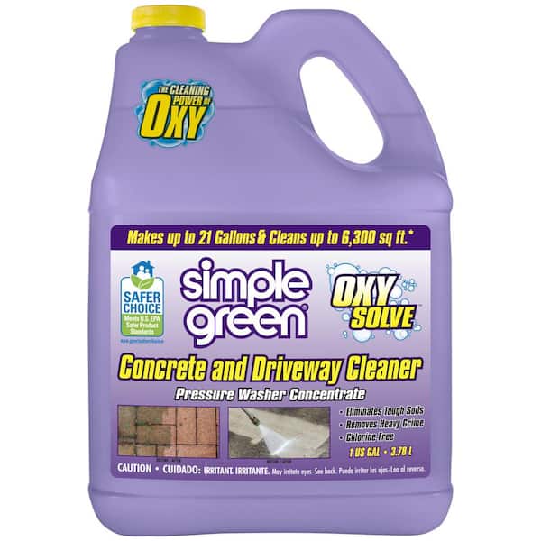 Simple Green 1 Gal. Oxy Solve Concrete and Driveway Pressure Washer Concentrate Outdoor Cleaner 2310000418233