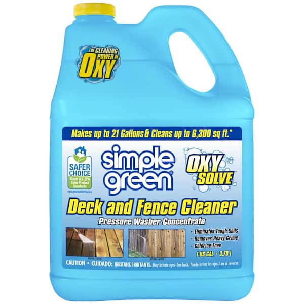 Simple Green 1 Gal. Oxy Solve Deck and Fence Pressure Washer Concentrate Outdoor Cleaner 2310000418231