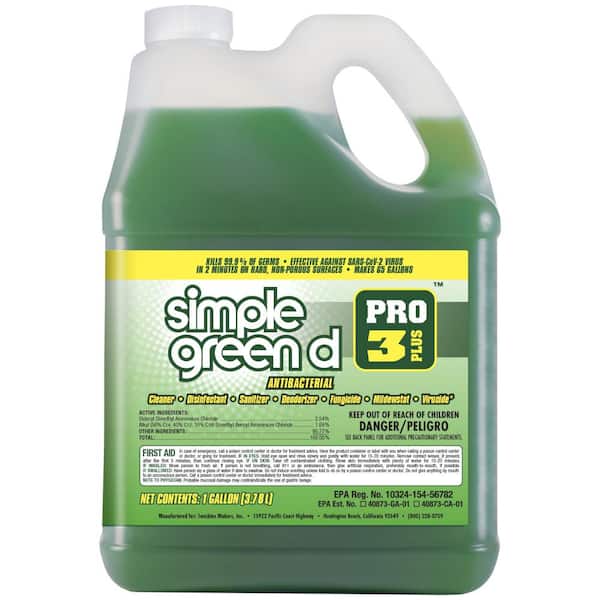 Simple Green Pro 3 Plus 1 Gal. Herbal Scent Antibacterial Cleaner and Disinfectant 3310100401128