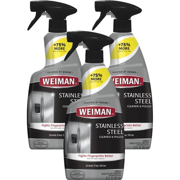 Weiman 22 oz. Stainless Steel Cleaner and Polish Spray (3-Pack) 108 COMBO1